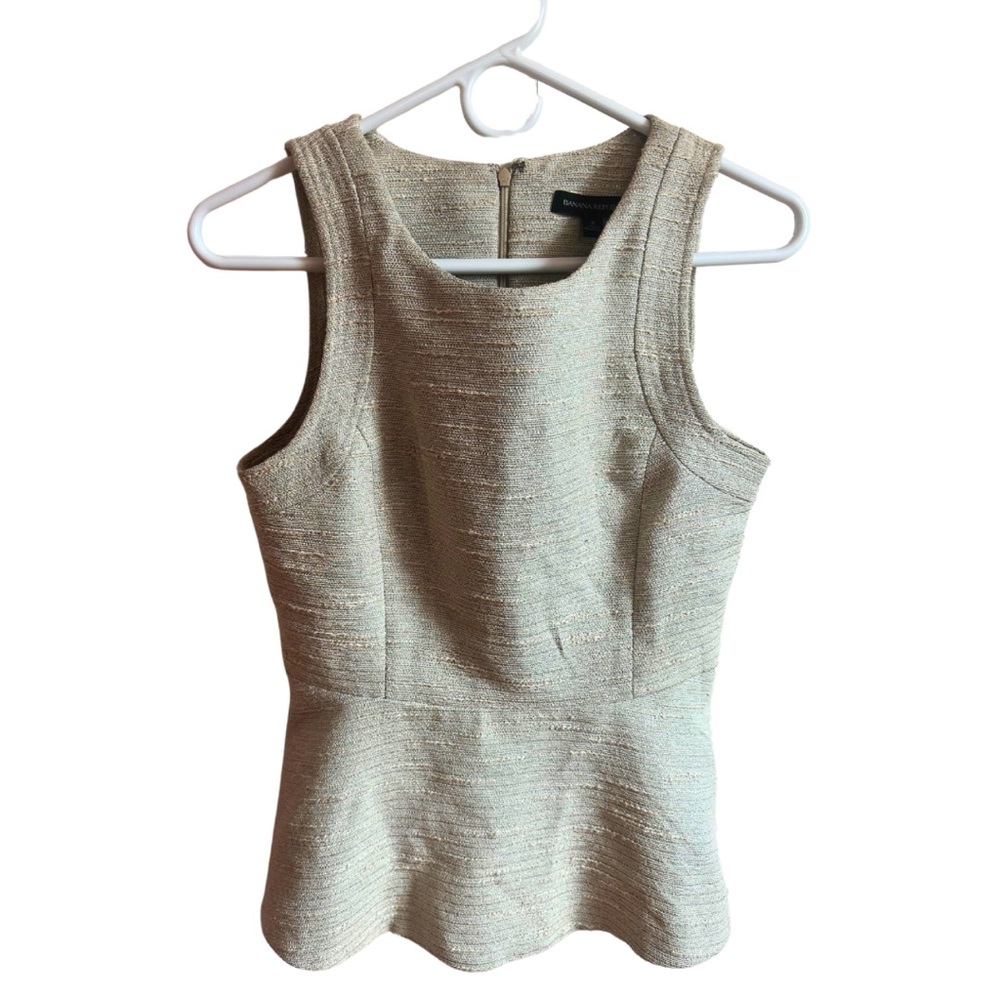 Banana Republic Sleeveless Shell w/ Peplum Silhouette